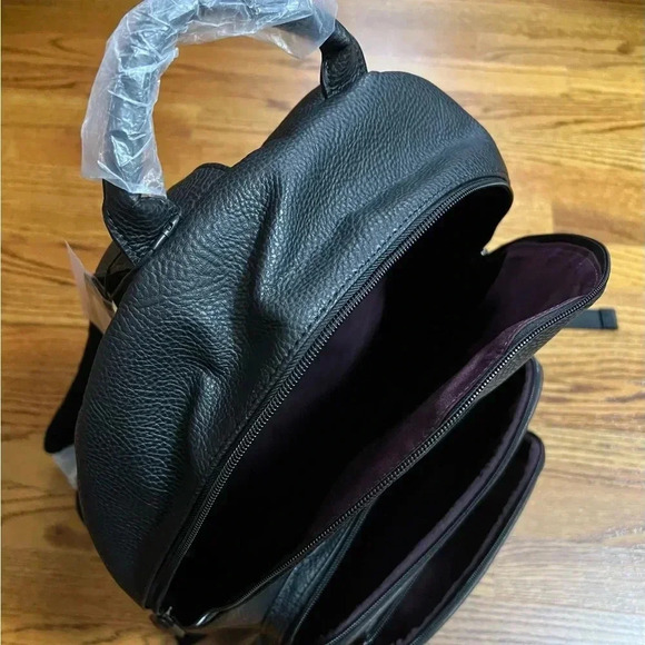 NEW Ted Baker Black Embossed Logo Vegan Leather Travel Backpack - Picture 5 of 5